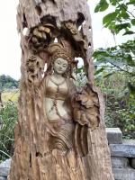 艺术家飞黄根艺日记:根雕作品：《梦回敦煌》
材料：金丝楠木 
尺寸：长63C【图3】