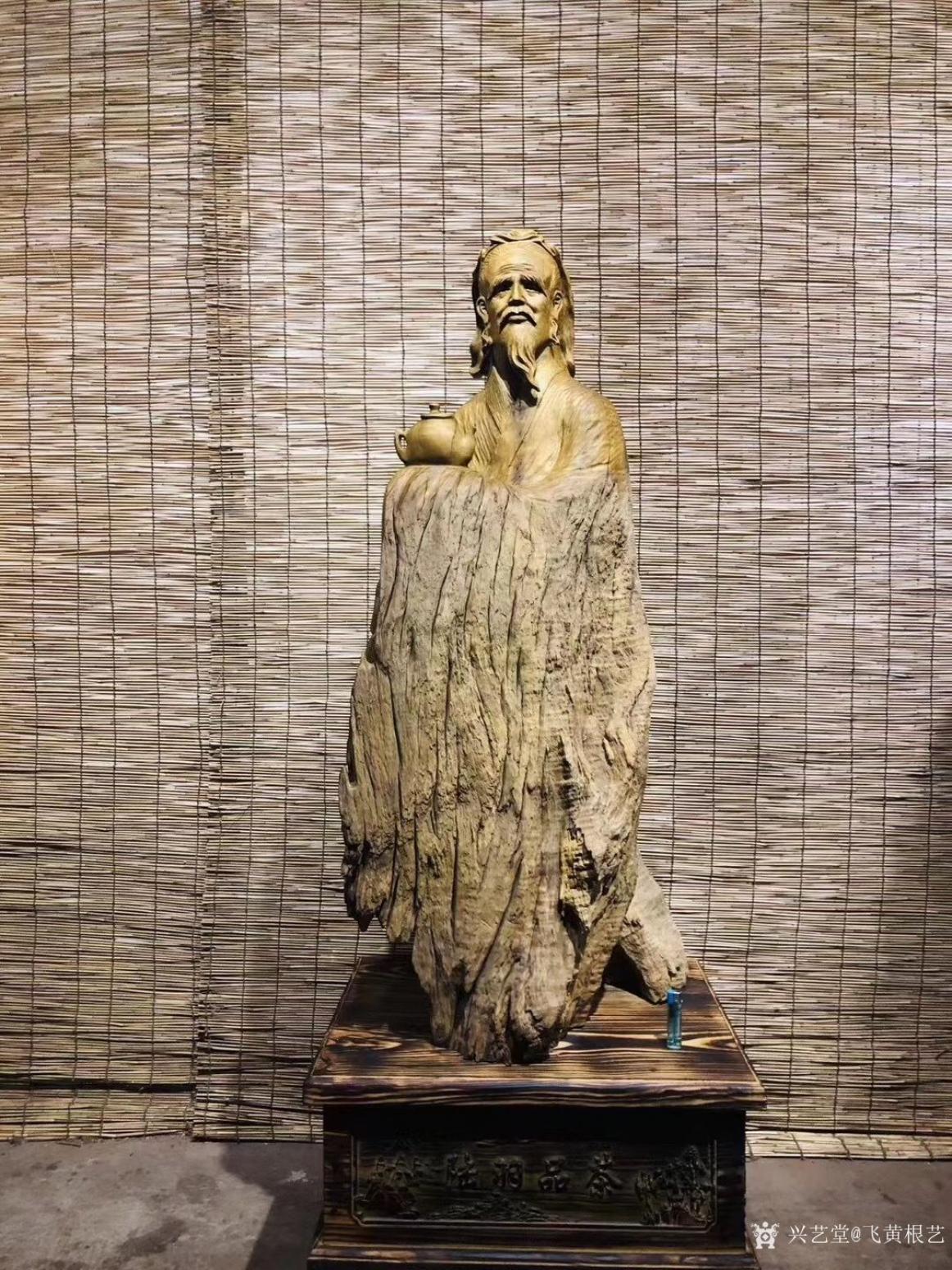 飞黄根艺雕刻作品《根雕-陆羽品茶》【图3】