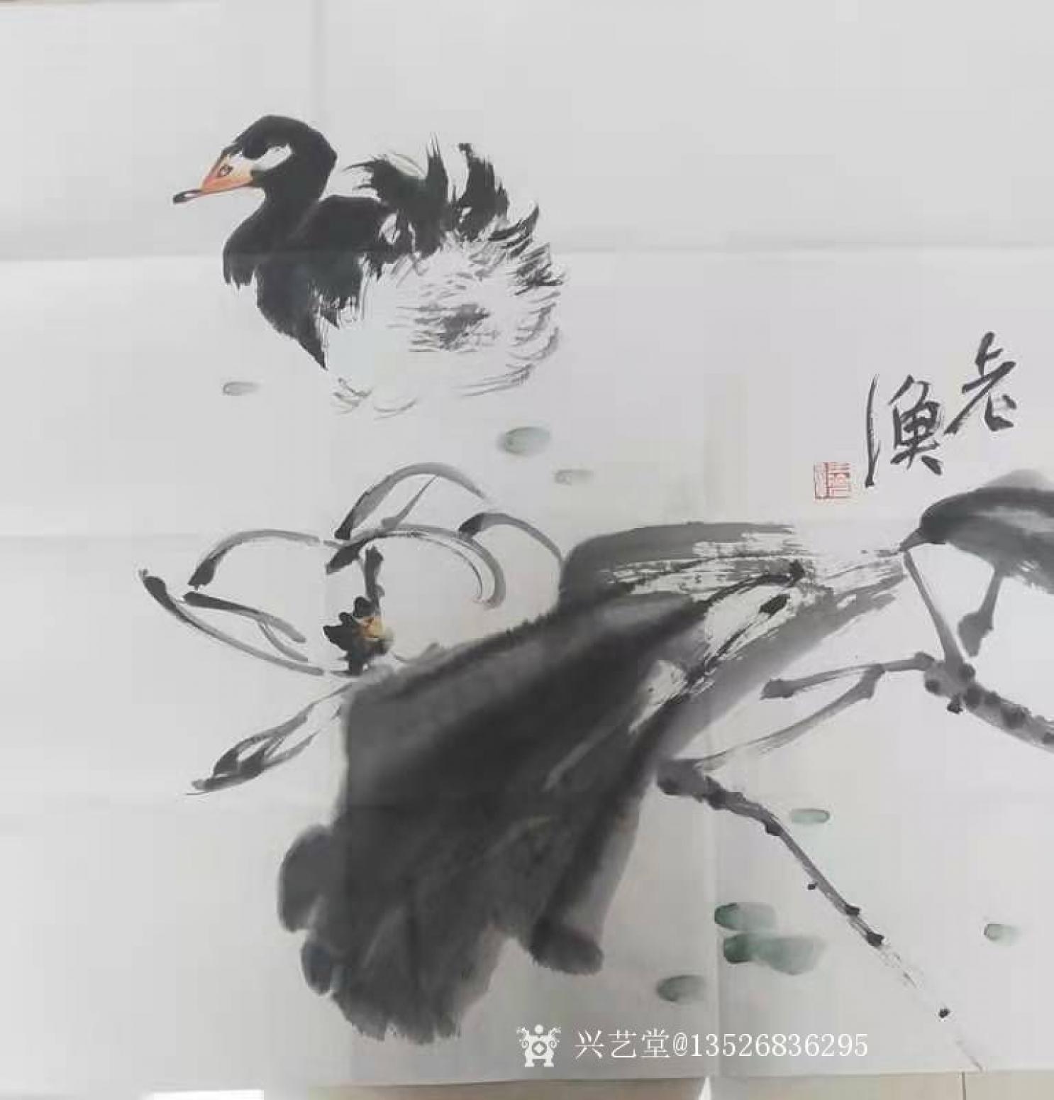 13526836295老付国画作品《墨荷》