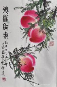 13526836295老付国画作品《德善福来》议价