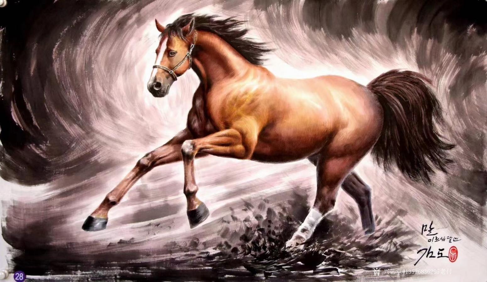 13526836295老付油画作品《风驰》