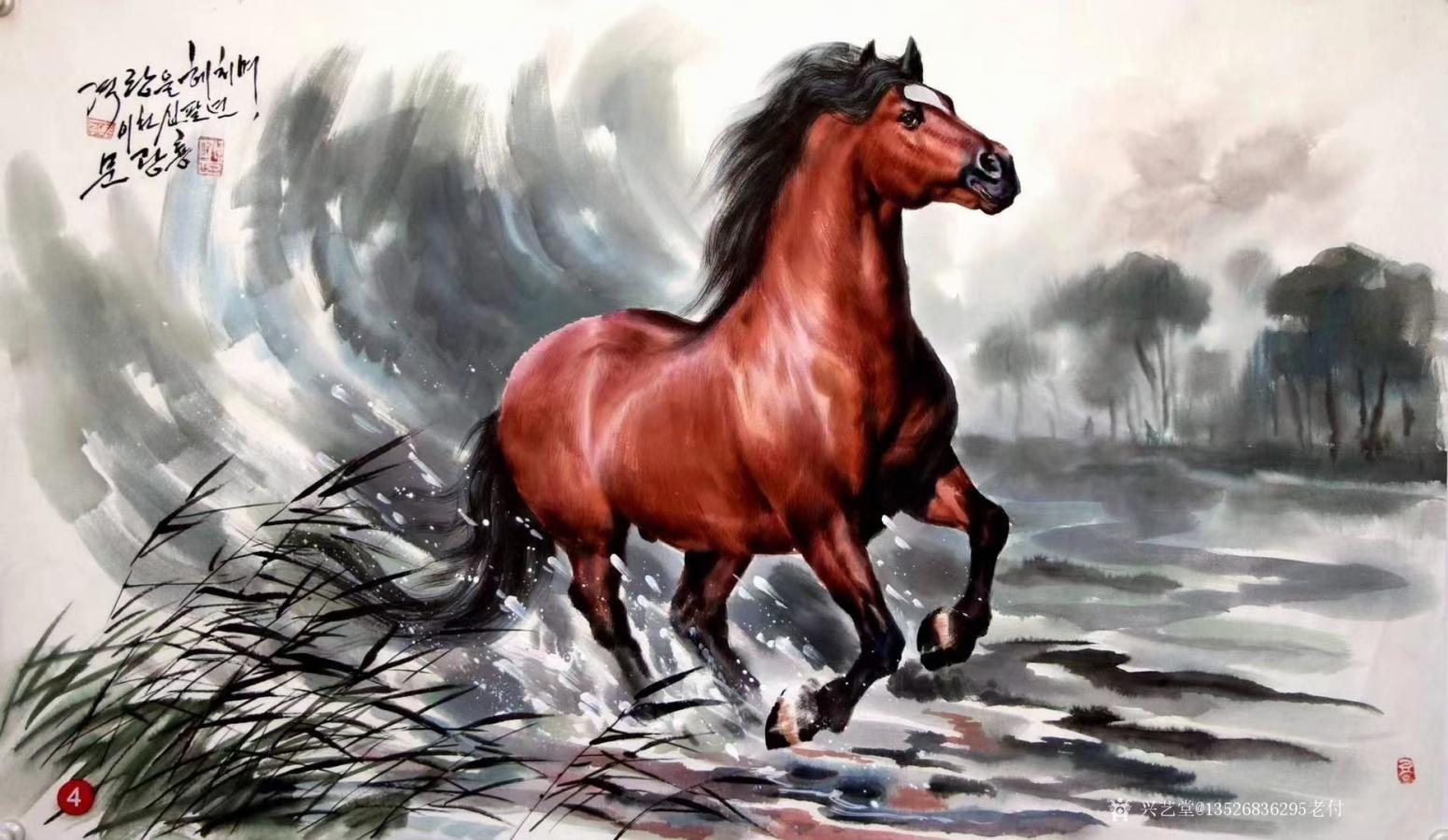 13526836295老付油画作品《骏马》