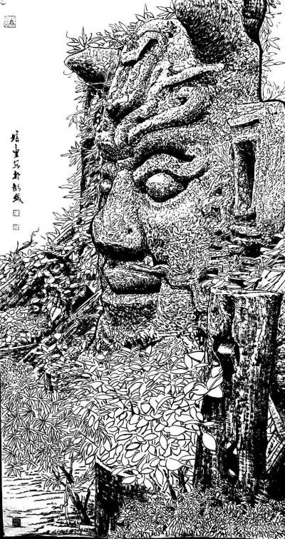 马培童日记-“焦墨画的佛心禅意”童心写历（58）
 焦墨枯笔禅意，是一枝塑造佛陀化身的菩提【图2】