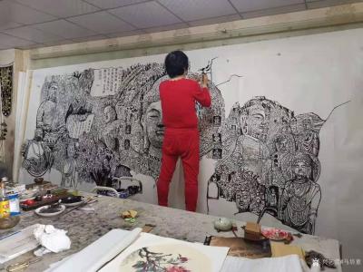 马培童日记-“焦墨画--生命灵魂共同体”童心写历（60）
 焦墨佛造像最重要的是要有生命和【图1】