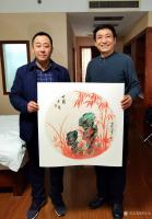 艺术家刘文生收藏:牛年新春作国画花鸟画《平安长寿》《竹兰并茂》，
以文会友，【图3】