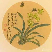 艺术家石广生日记:国画花鸟画兰花系列作品《争春》，辛丑年正月石广生创作并题；【图1】