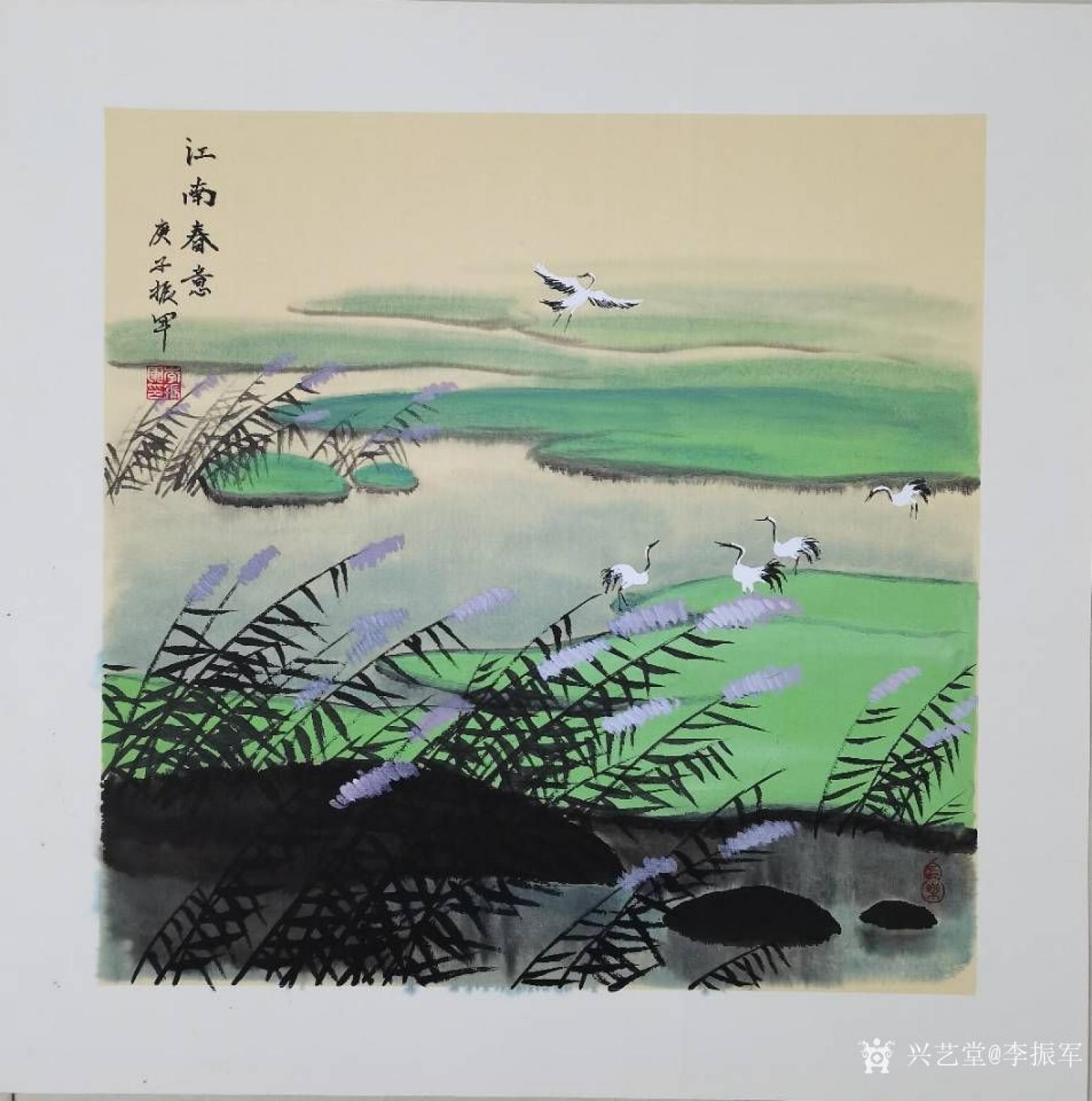 李振军国画作品《山水画-江南春意》【图0】