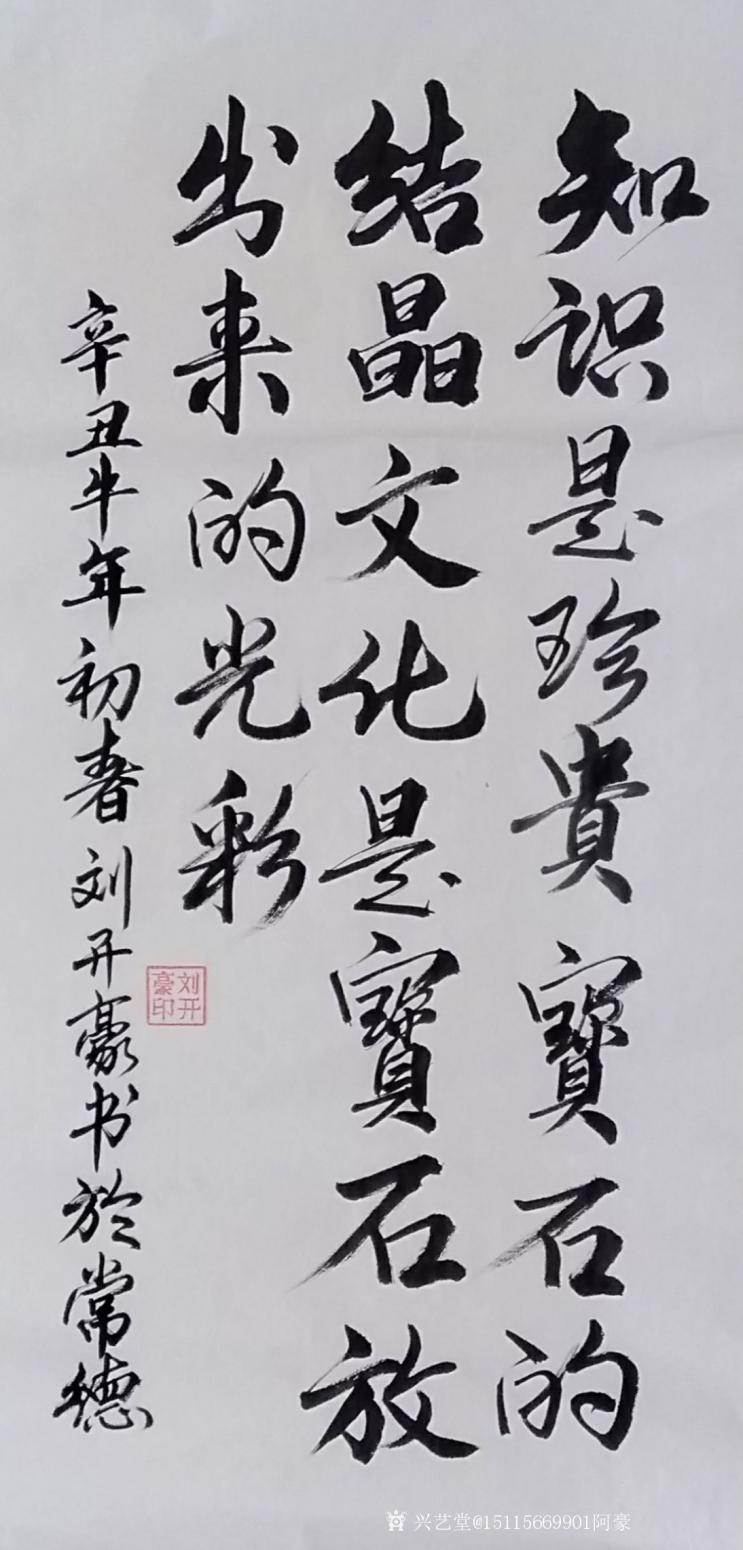 刘开豪书法作品《知识是珍贵宝石的结晶》【图0】