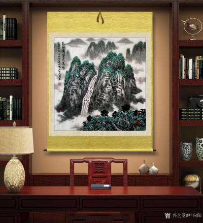 叶向阳日记-国画山水画巜春山滴翠飞瀑鸣》，辛丑年春月叶向阳七十六岁作於北京。
高山流瀑，水【图3】