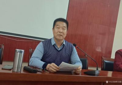 李万勤收藏-韩城市老年书画协会三月例会，会上李岳民会长安排了今年的工作，吴帮学书记组织大家学【图1】