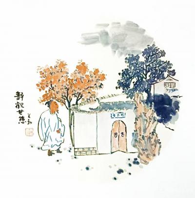 李万勤日记-国画人物画作品欣赏。李万勤人物画追求情趣、感觉以及在造型上无需很严格的题材与物象【图1】