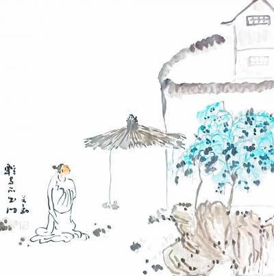 李万勤日记-国画人物画作品欣赏。李万勤人物画追求情趣、感觉以及在造型上无需很严格的题材与物象【图5】