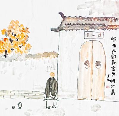 李万勤日记-国画人物画作品欣赏。李万勤人物画追求情趣、感觉以及在造型上无需很严格的题材与物象【图6】