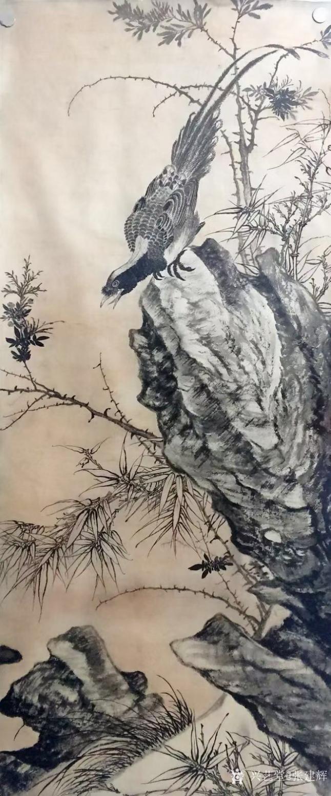 张建辉国画作品《花鸟画-啼春》【图0】