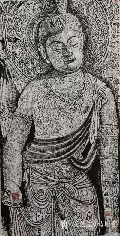 马培童日记-“敦煌莫高窟写生”童心写历（69）
  莫高窟 砾岩上，壁画与泥塑的智慧
 【图1】