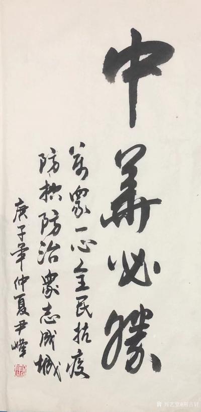 荆古轩日记-2020仲夏荆门尹峰抗击疫情书法作品【图3】