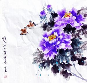 艺术品图片：艺术家李万勤国画作品名称《花鸟-唯有牡丹真国色》价格150.00 元