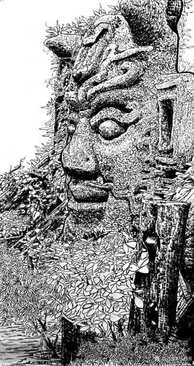 马培童日记-“焦墨画技法中的`枯涩'之法”童心写历（71）
  焦墨作画时，强调