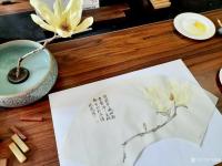 艺术家马晓薇日记:花卉写生作品《玉兰花》，国画花鸟画，辛丑年马晓薇画於洛阳。【图0】