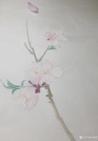 艺术家马晓薇日记:花卉写生作品《桃花净瓶》，辛丑年春月马晓薇画於洛阳。
去年【图2】