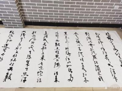 姬保国日记-辛丑年清明节行草录毛主席沁园春.雪，并自做小诗一首：
清明云湧韶山峰，
雨亦【图3】