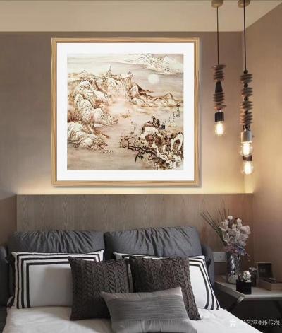 孙传海日记-孙传海烙画作品《荷塘月色》欣赏，附小诗一首：
月色中，
烟雨江南千里外。
【图2】