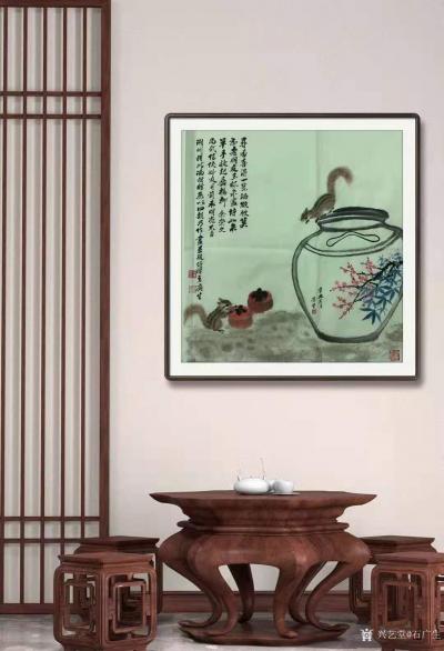 石广生日记-国画写意画《寻香喜得一瓮酒》，辛丑年春月石广生画。潮州捎此酒相赠，无以回报乃作画【图3】