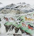袁春宝日志-历时近五年创作的百米长卷国画马《万骏千山图》，于2019年七【图3】