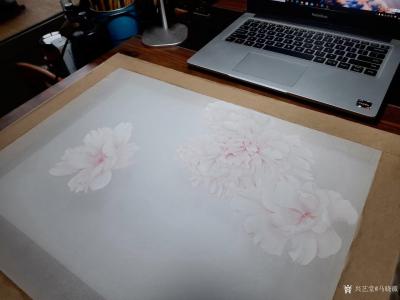 马晓薇日记-花卉写生工笔画牡丹十二品——赵粉，网课示范作品。【图1】