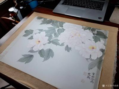 马晓薇日记-花卉写生工笔画牡丹十二品——赵粉，网课示范作品。【图2】