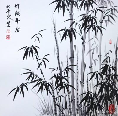 刘文生日记-国画花鸟画竹子《竹报平安》《平安吉祥》，辛丑年春月北石山人（刘文生）作。
作品【图1】