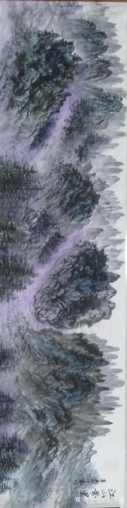 刘开豪日记-《江山万里》国画   横幅138cmX34cm【图1】