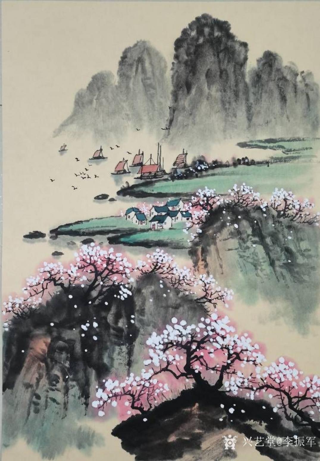 李振军国画作品《花鸟-桃花烂漫时》【图0】