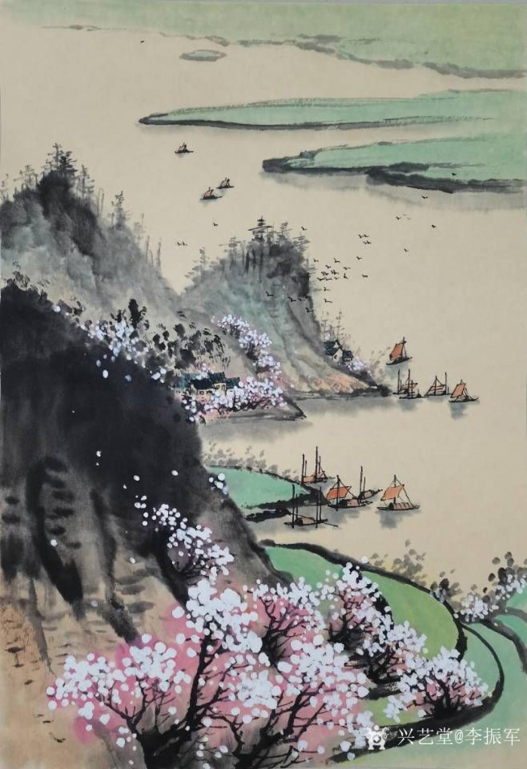 李振军国画作品《花鸟-春来桃花堓》【图0】