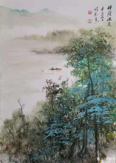 陈刚日记-画三幅国画山水水粉画《黄山烟云》《楠溪捕鱼》，装裱两幅，又开始采风了。我犹如一只【图3】