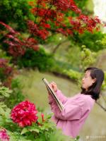 艺术家罗虹明生活:方彩植物园真的很美,每个角落都是一幅画。春日,携友踏青写生。【图2】