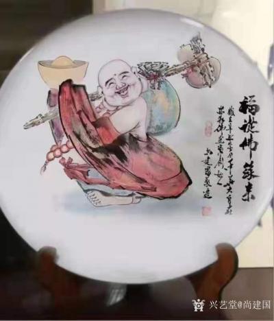 尚建国日记-大自在弥勒佛绘画在瓷器上，又是别有一番神韵。
清晨喜鹊鸣枝头，提醒我们善待生命【图7】