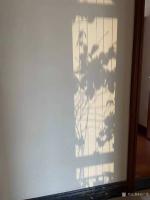 艺术家石广生日记:阳光国画:也许是天公感觉我墙壁太空,缺乏装饰,每天都让阳光给【图0】