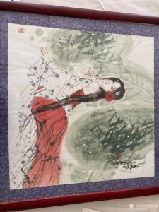 悦阁林国画作品《美女图》价格300.00元