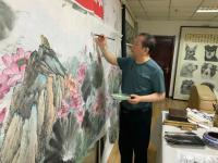 艺术家高显惠日记:国画花鸟画荷花《金玉满堂和气致祥》,作品尺寸364X130C【图3】