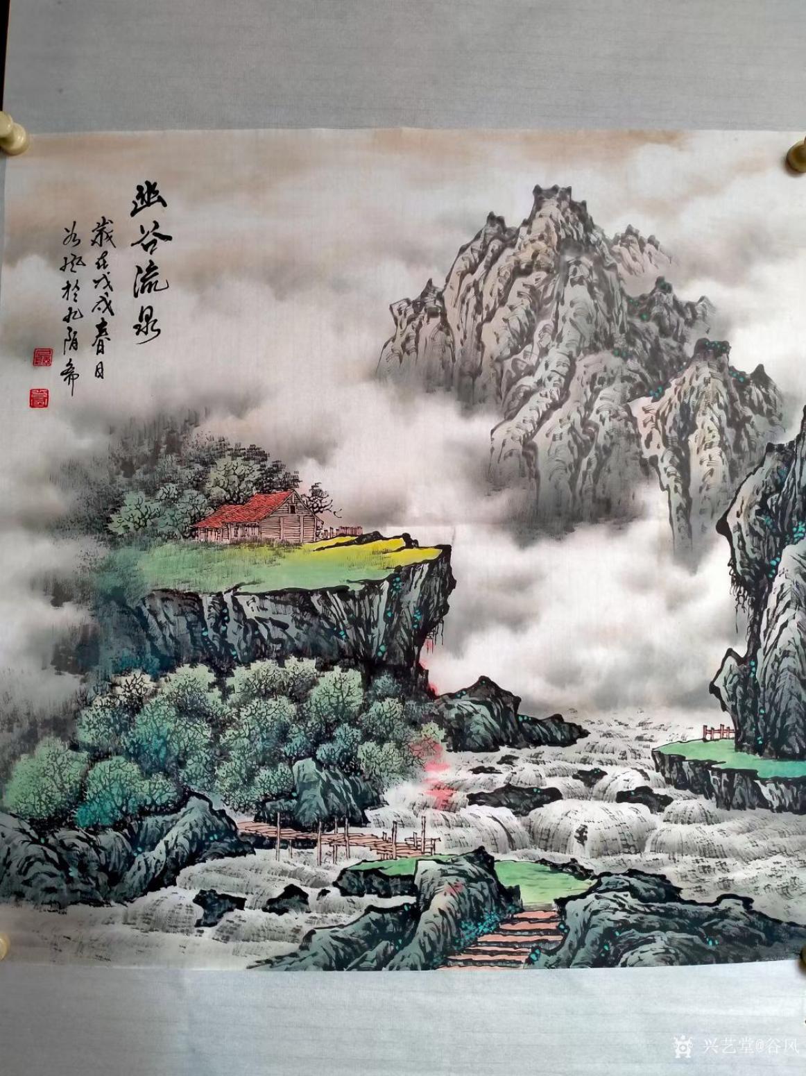 谷风国画作品《山水-幽谷流泉》【图0】