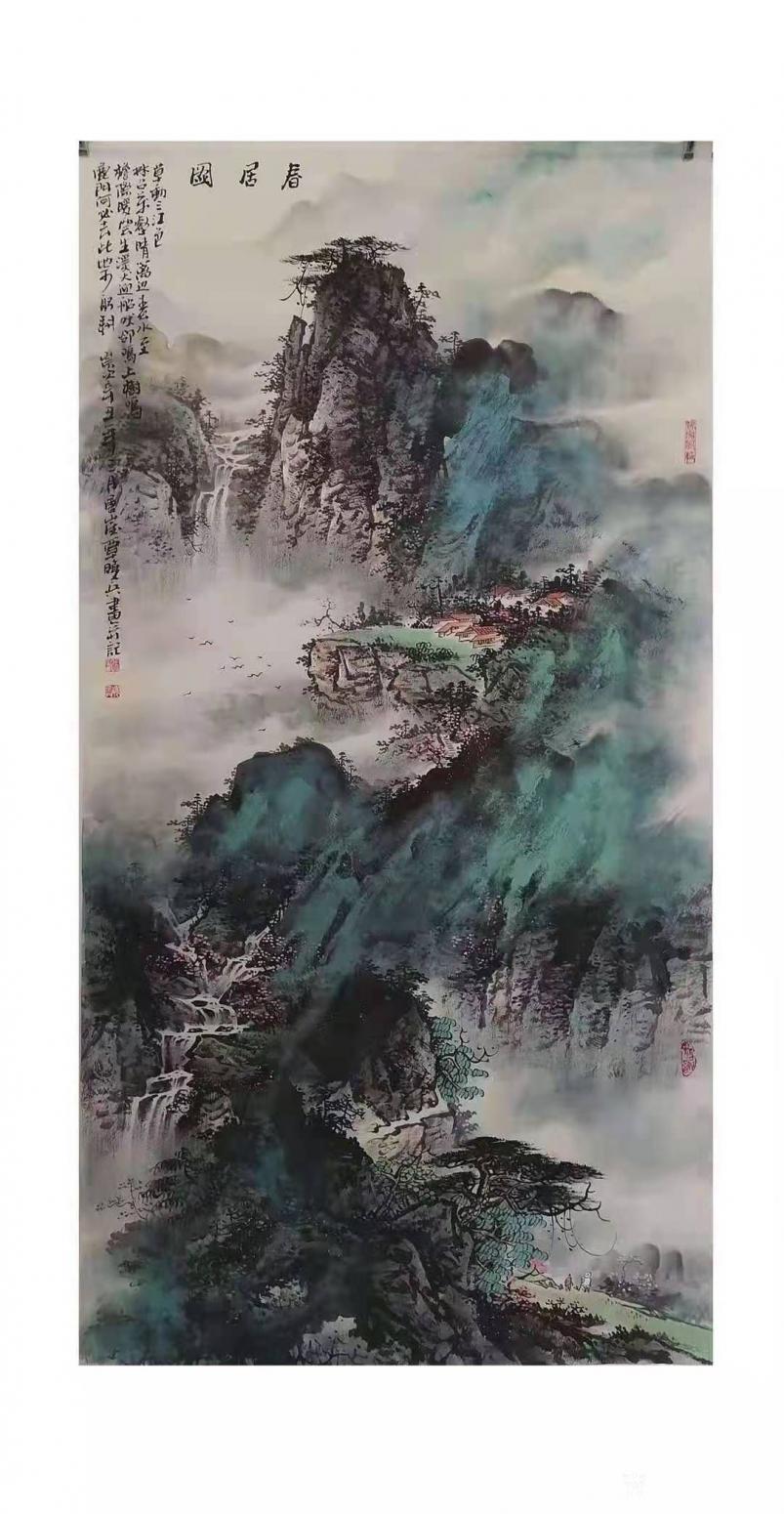 周顺生国画作品《四尺精品定制春居图》