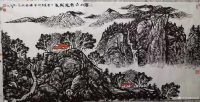 马培童日记-《黑白红》童心写历（84）马培童焦墨画感悟笔记；
  画焦墨画我就很认性，逆行【图2】