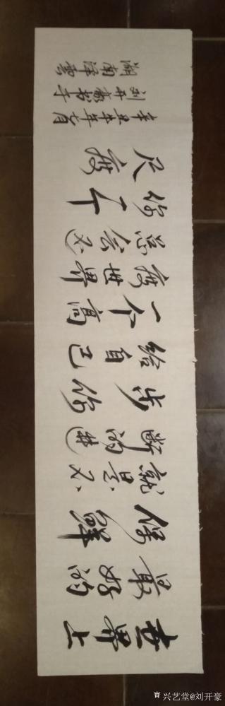 刘开豪日记-书法《世界上最好的保鲜就是不断的进步，你给自己一个高度世界总会还你一个尺度》横幅【图1】