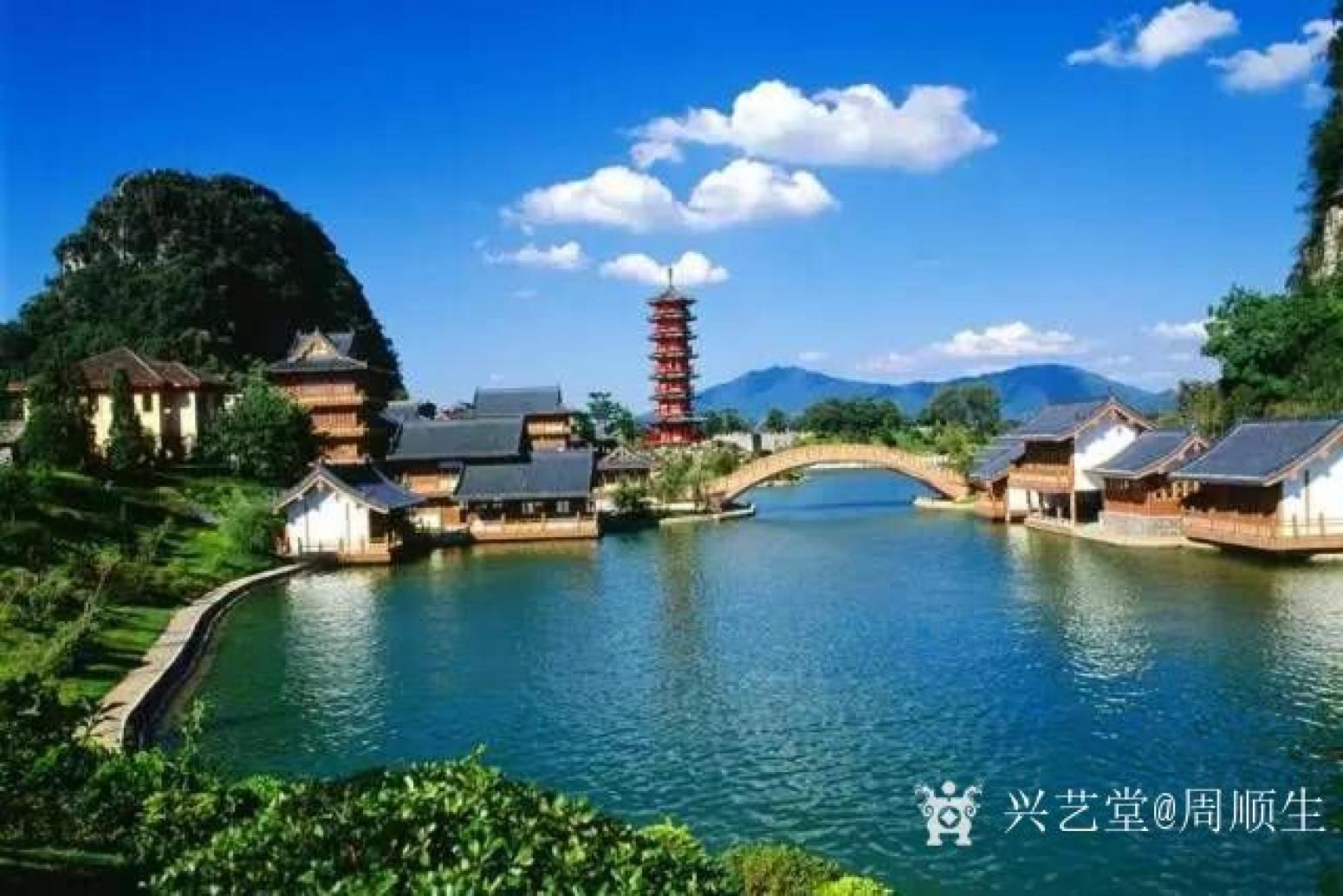 周顺生国画作品《四尺春醉桃花江》【图2】