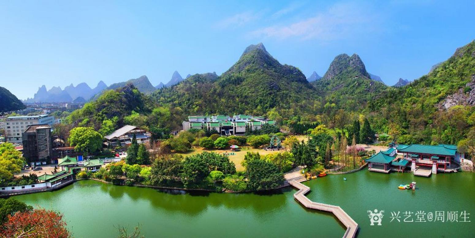 周顺生国画作品《四尺佛光洒西山》【图3】