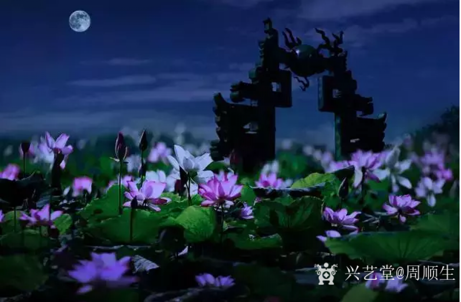 周顺生国画作品《四尺佛光洒西山》【图6】