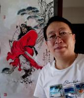 艺术家何学忠日记:国画人物画钟馗《神威图》，百馗楼主人辛丑年夏月画于古凉州。【图2】