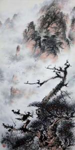 艺术品图片：艺术家罗树辉国画作品名称《山水画松树-龙啸》价格15000.00 元