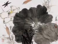 艺术家安士胜日记:国画水墨荷花系列作品《荷叶五寸荷花娇》；
第五幅是十年前老【图1】